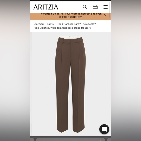 Aritzia The Effortless Pant™ - Crepette™ Mocha Brown sz 6 - Picture 5 of 16